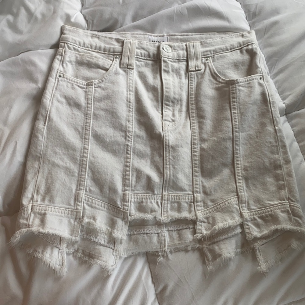 Hudson Paneled Mini Denim Skirt